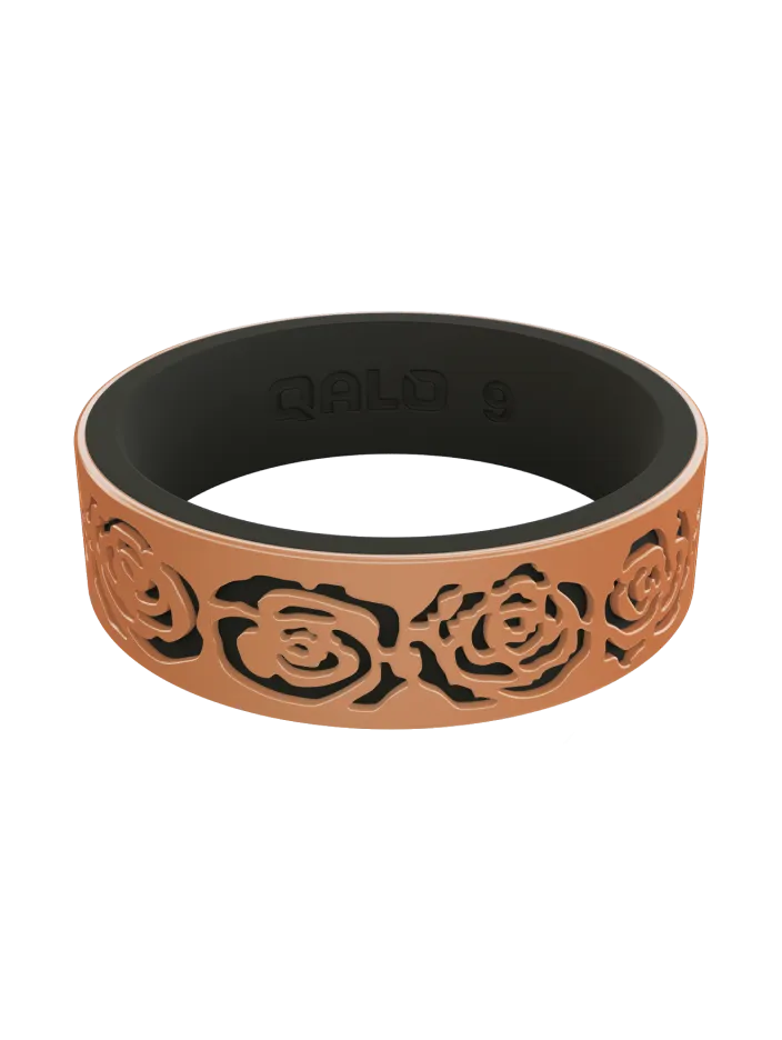 Women's Clearance Gold/Black Strata Blossom Silicone Ring