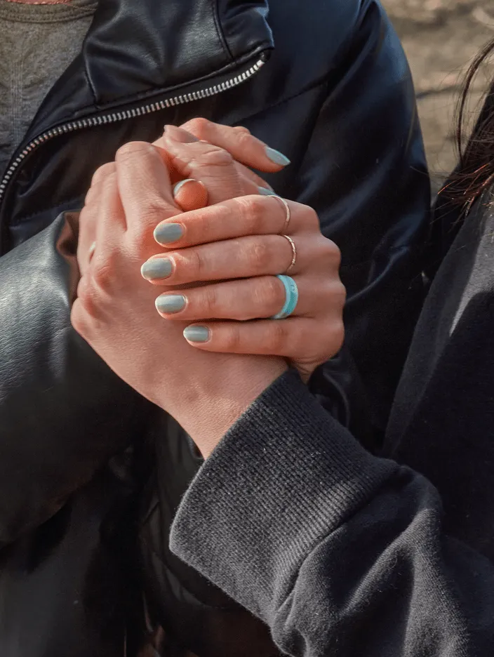 Women's Rouge Metallic Marble Modern Silicone Ring