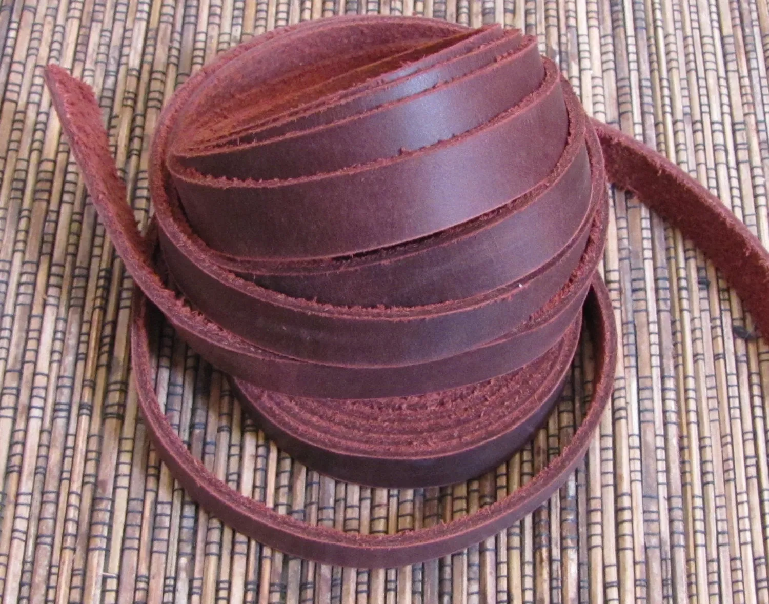 Wrap Bracelet Leather Strapping .5 inch Brown 6 60 inch strips 360 inches, steer hide, Soft supple