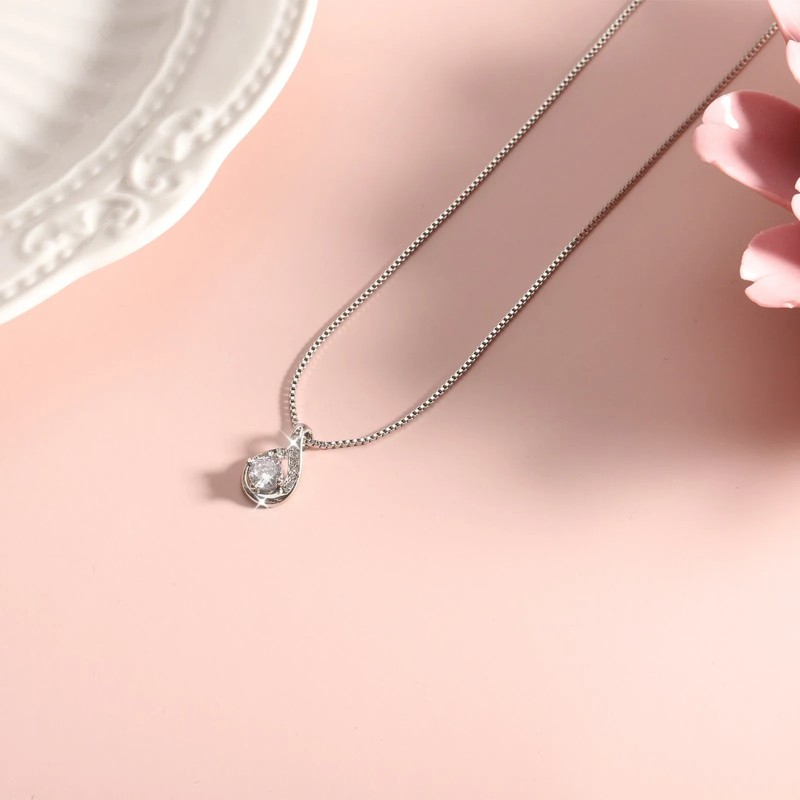 Zircon Necklace 925 Sterling Silver